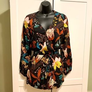 NEW with tags! H&M Floral Long Sleeve Shorts Romper Sz 6